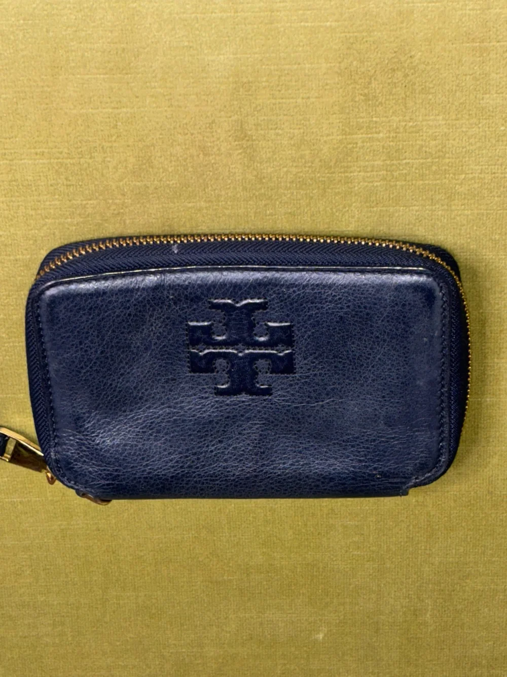 Tory Burch Women's Wallet Blue Leather Zip